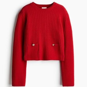 H&M Vibrant Red Women's Crew Neck Sweater